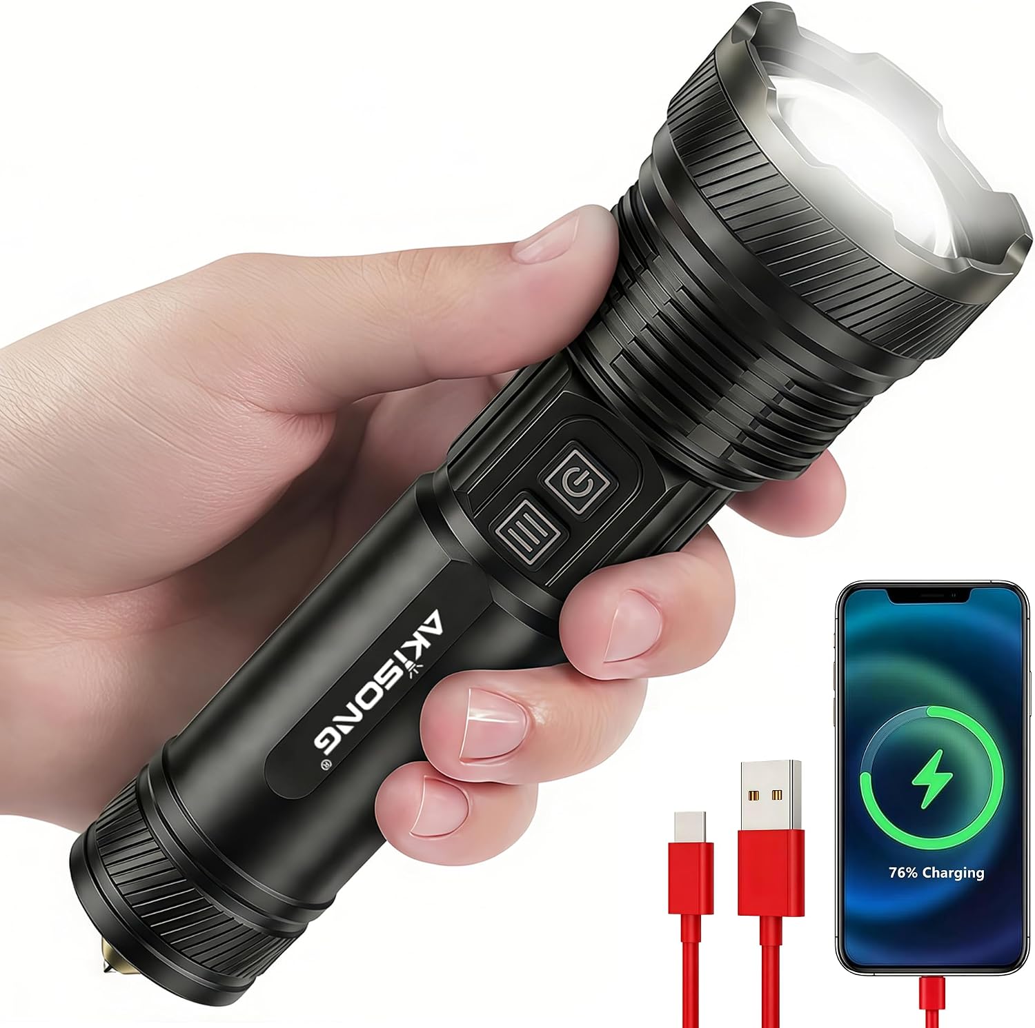 AKISONG 30W LEP Tactical Flashlight
