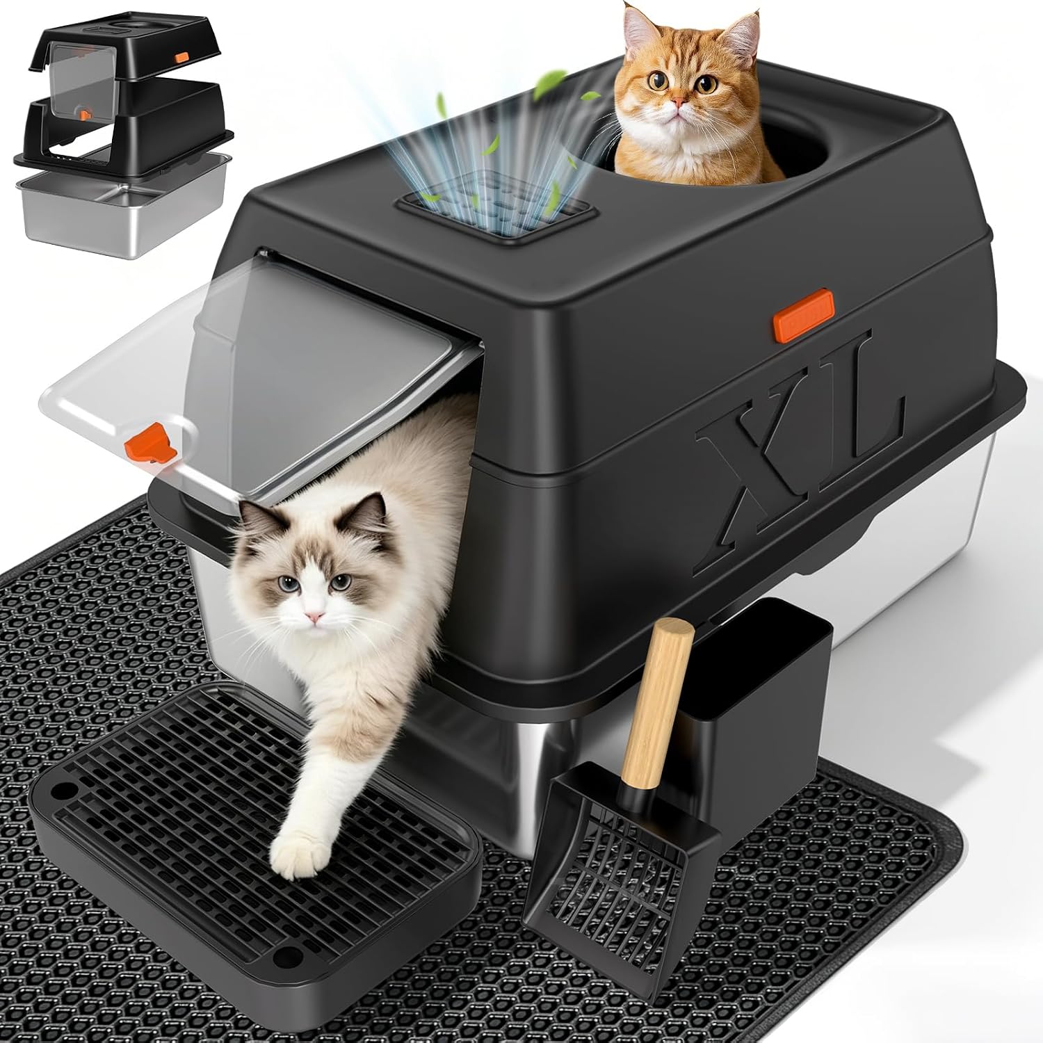Tevila Stainless Steel Litter Box