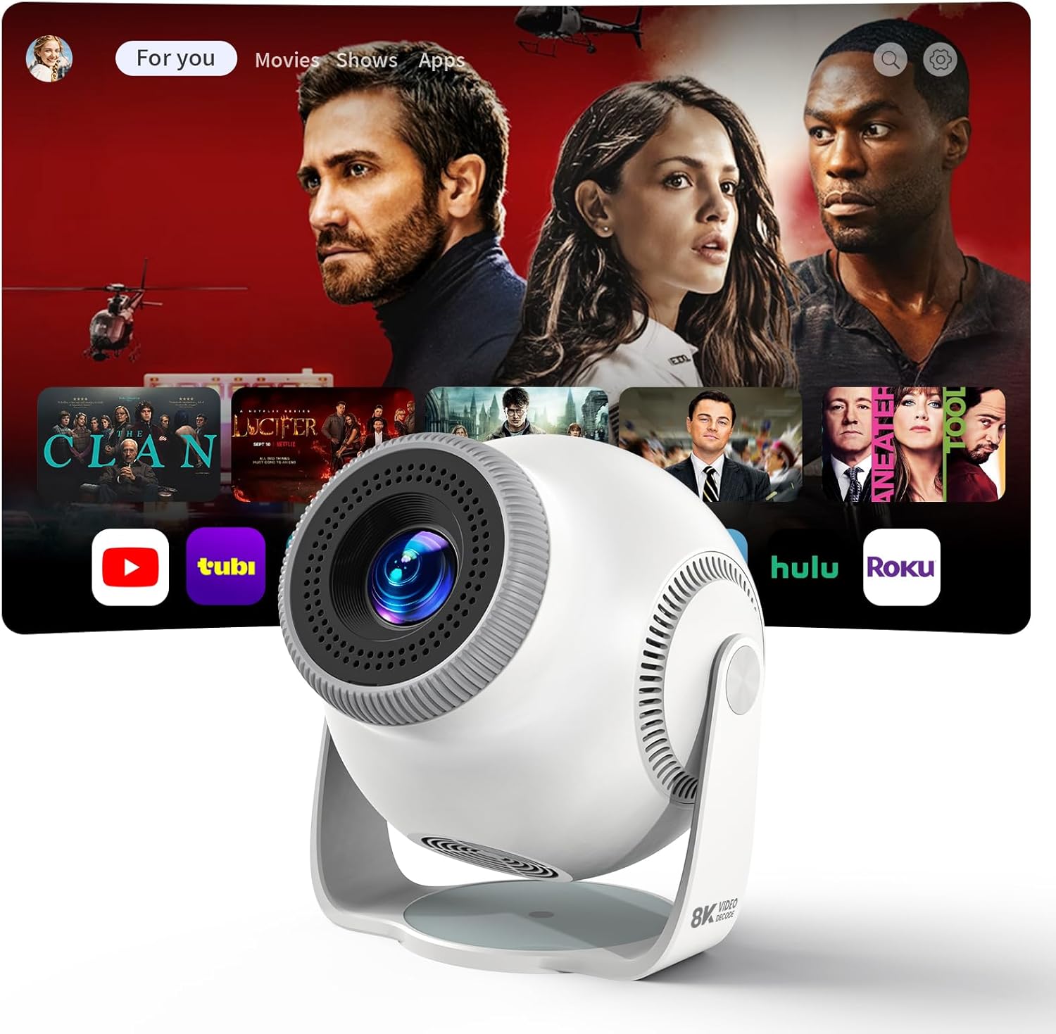 Android 14 Smart Mini Projector