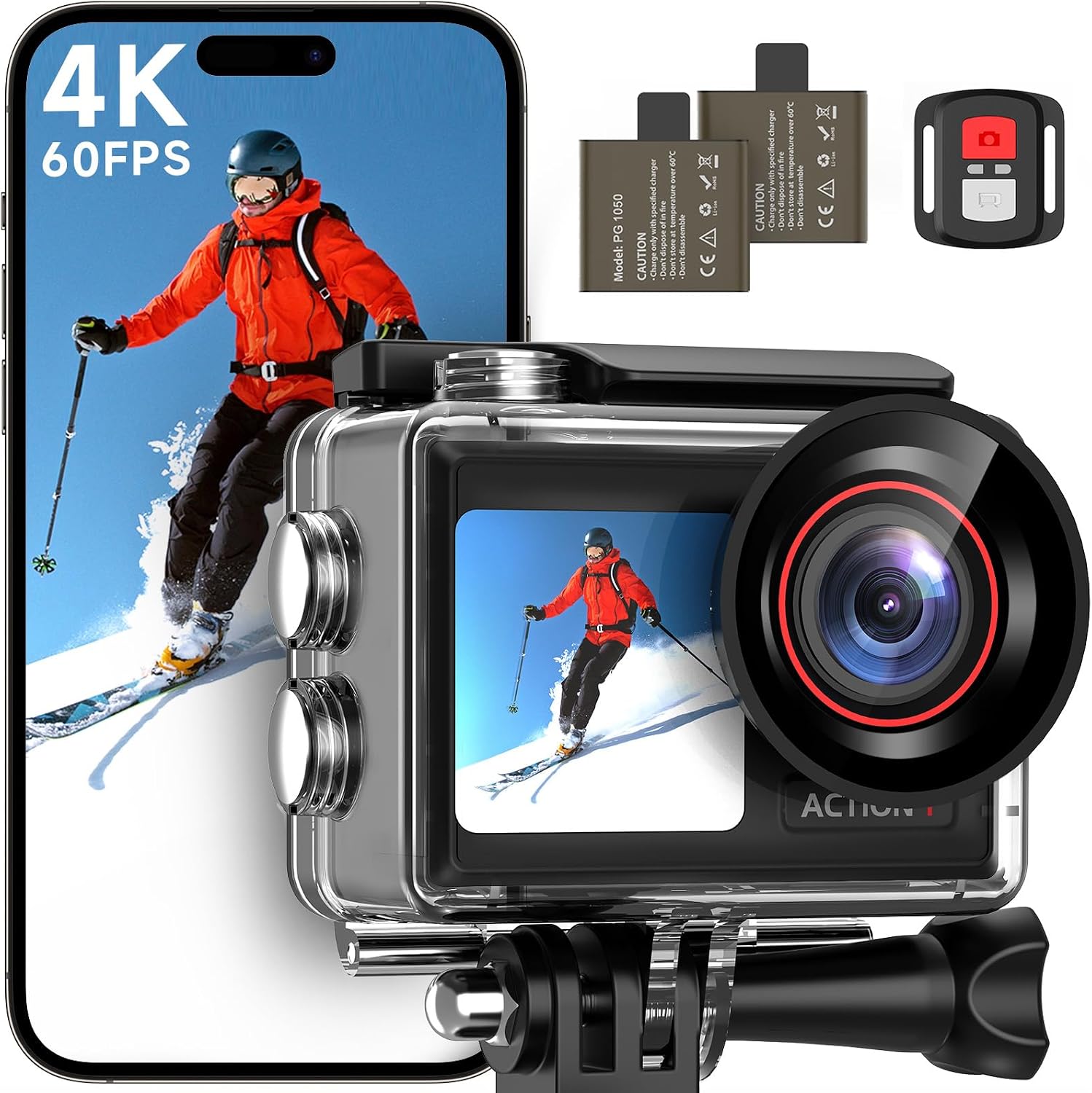 ODDV 4K60FPS Waterproof Action Camera
