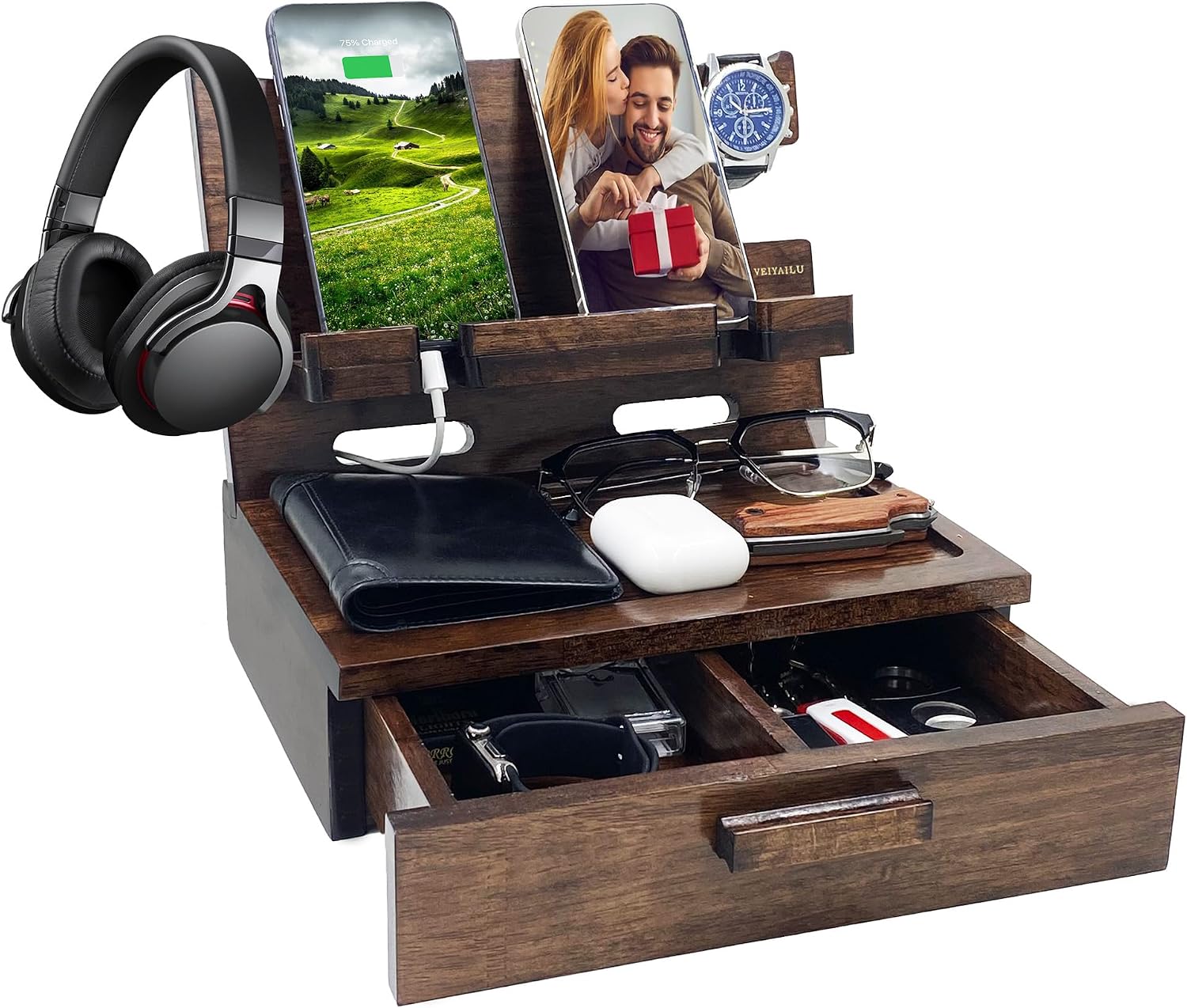 VEIYAILU Wood Phone Docking Station
