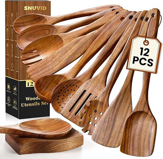 Snuvid Teak Wood Cooking Utensils