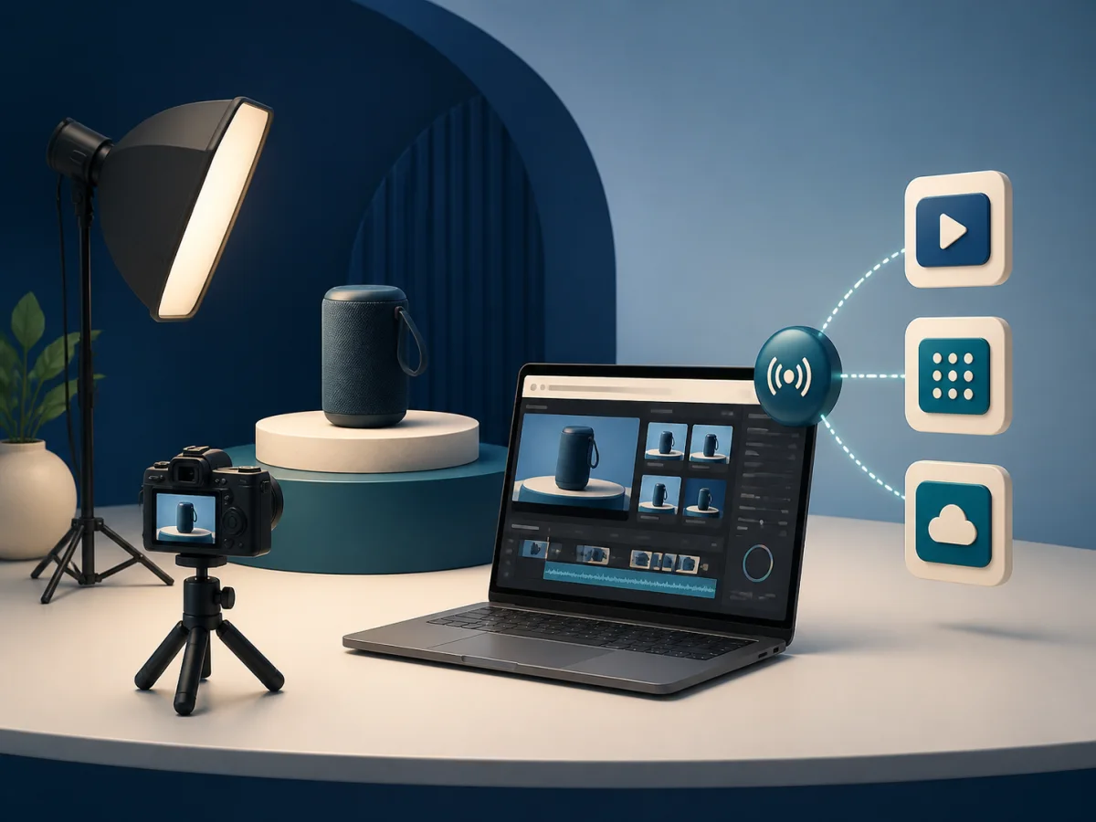A product review being filmed, edited, and prepared for publishing