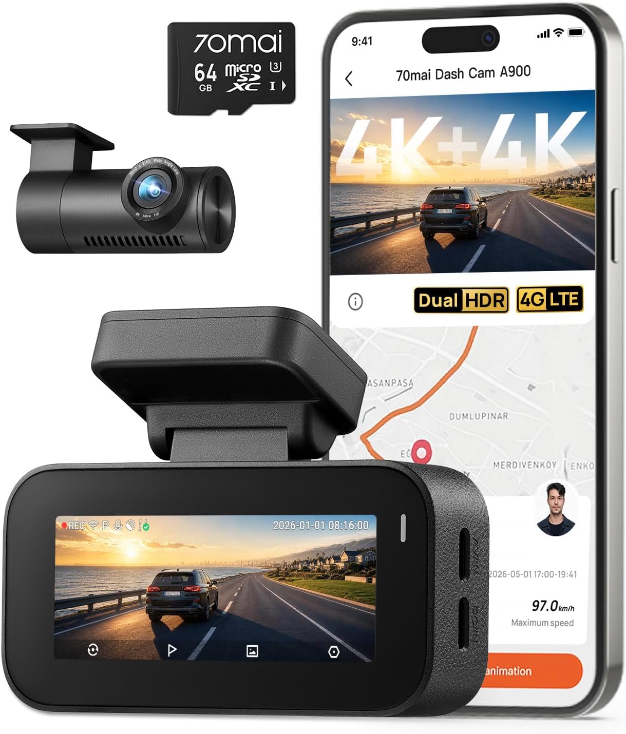 70mai A900 4K Dash Cam Review: True Dual 4K Front and Rear, With Real Caveats