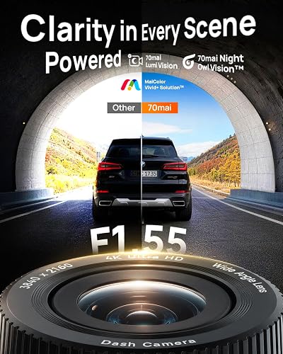 70mai A900 night footage using its f/1.55 aperture with 70mai Night Owl Vision and MaiColor Vivid+ processing