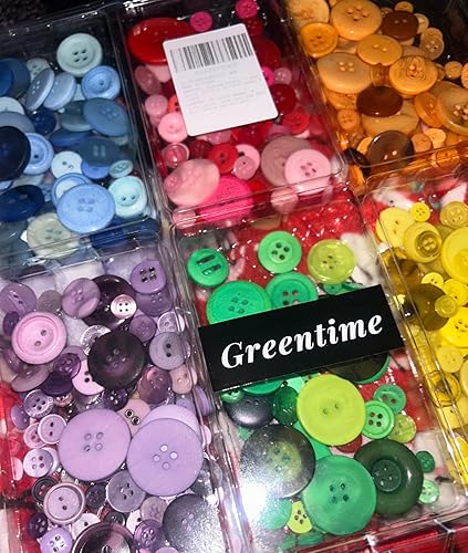 Customer photo showing Greentime buttons color variety