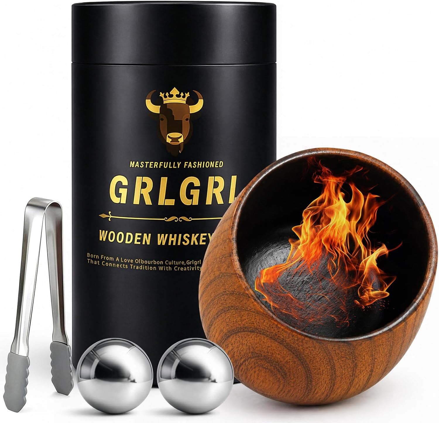 GrlGrl Charred Wooden Whiskey Glasses Review: Barrel-Char Barware Built to Gift