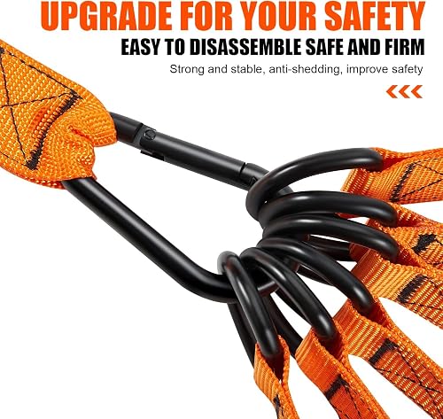 HPYGN resistance bands steel carabiner clip and reinforced stitching close-up