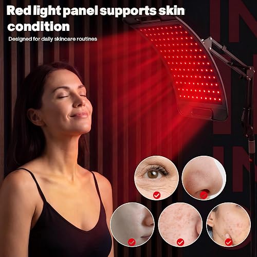 LEDINO panel used at a desk for a seated skincare session