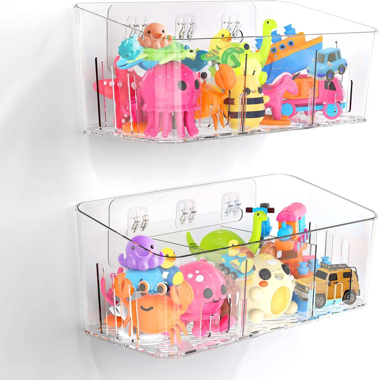 Lysam Bath Toy Storage Organizer Review: Adhesive Hooks That Beat Suction Cups