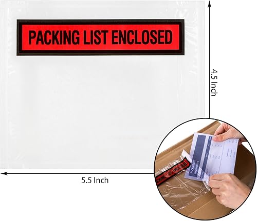 Nicunom packing list envelope holding a folded packing slip on a box