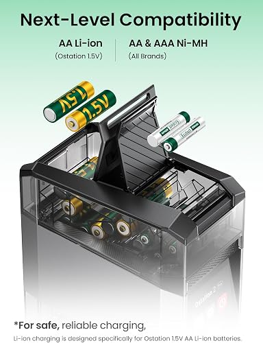 Ostation 2 Pro touchscreen showing per-cell charging status