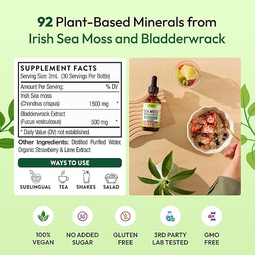 Pella Nutrition Sea Moss Drops bottle next to its packaging