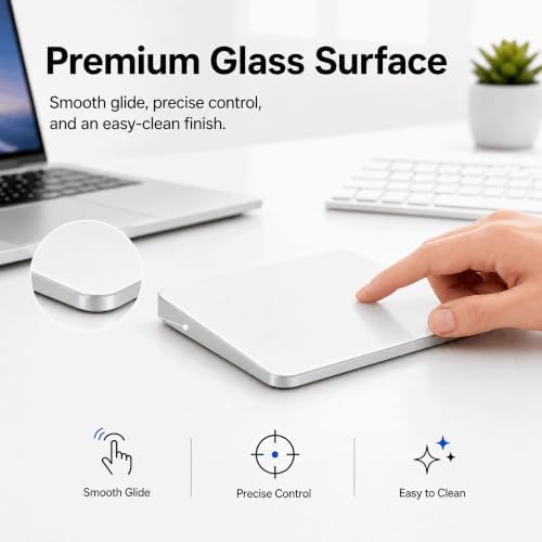 POLARMETA Wireless Trackpad with its 2.4GHz USB dongle and L-shaped adapter