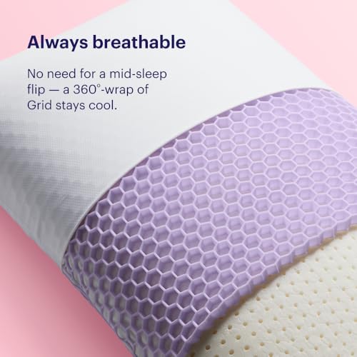 Purple Harmony Pillow GelFlex Grid layer showing open air channels for breathability