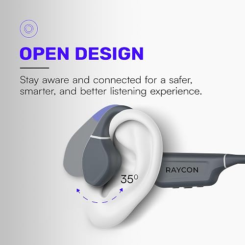 Side view of the Raycon Bone Conduction Headphones showing the open-ear hook fit