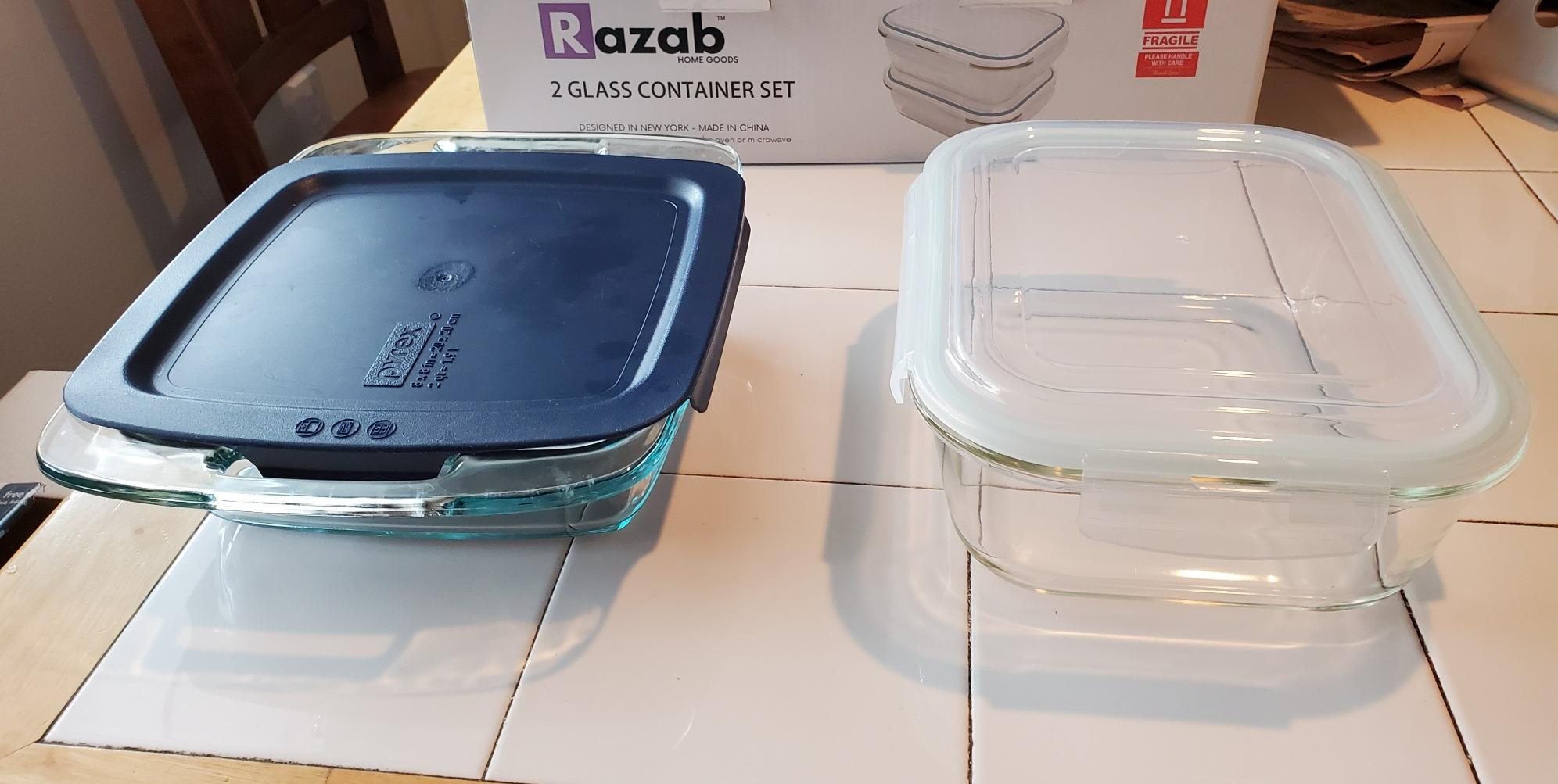 Customer photo showing Razab glass container with food stored inside