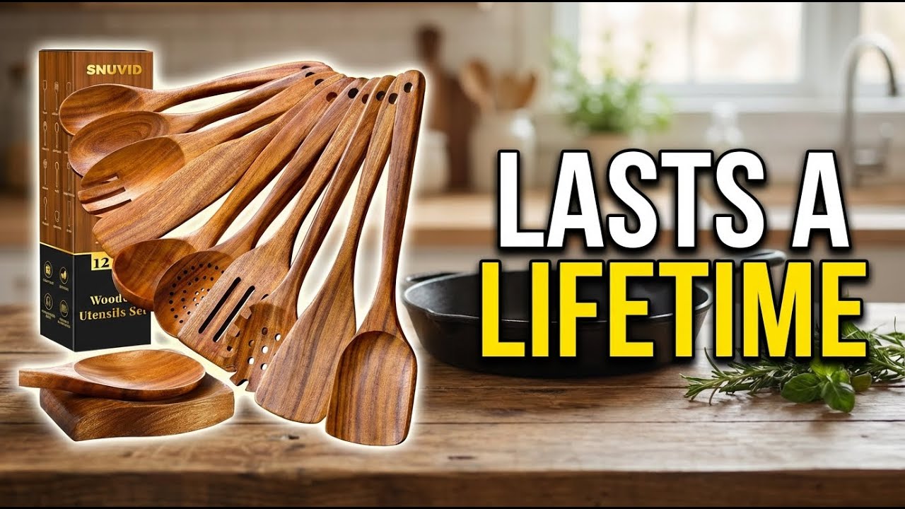 Snuvid Teak Wood Cooking Utensils 12-Piece Set Review: Teak Toughness Tested
