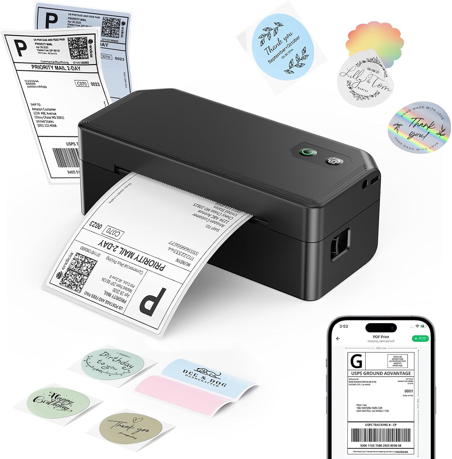 SVANTTO Y42BT Bluetooth Label Printer Review: Ink-Free 4x6 Shipping Labels for Small Business