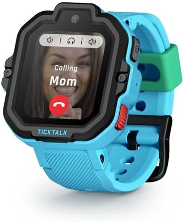 TickTalk 5 watch face showing apps including phone, messages, and camera
