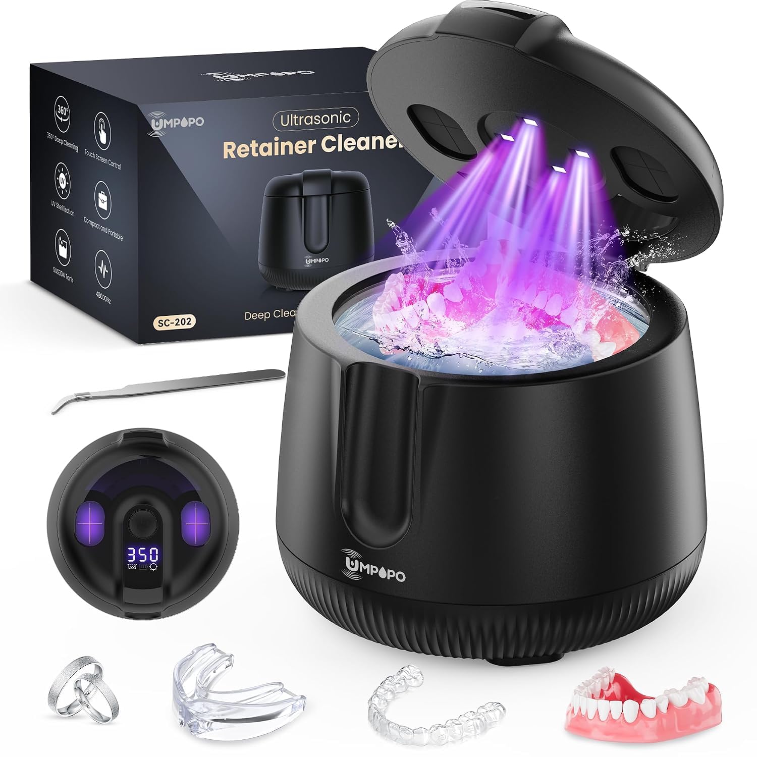 UMPOPO Ultrasonic Retainer Cleaner Machine 48kHz Review: Does the Cordless Pod Deliver?