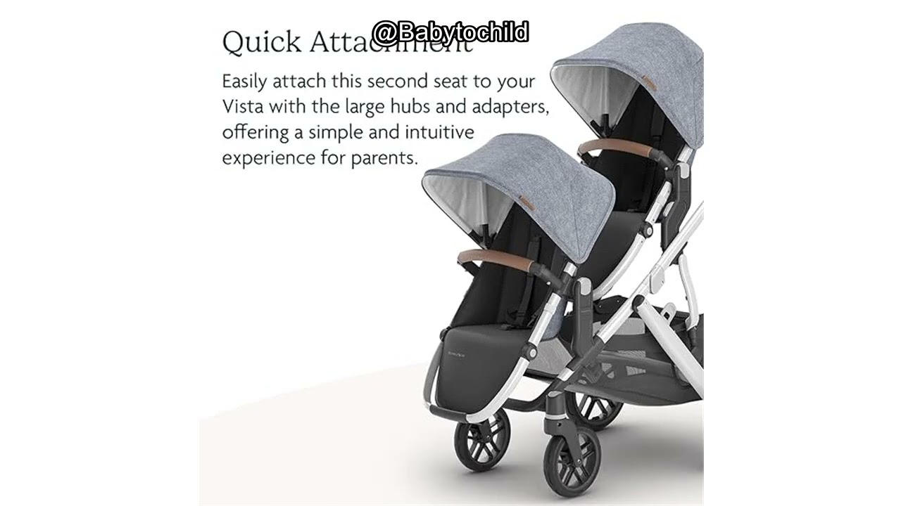 UPPAbaby RumbleSeat V2+ attached to Vista stroller in double configuration